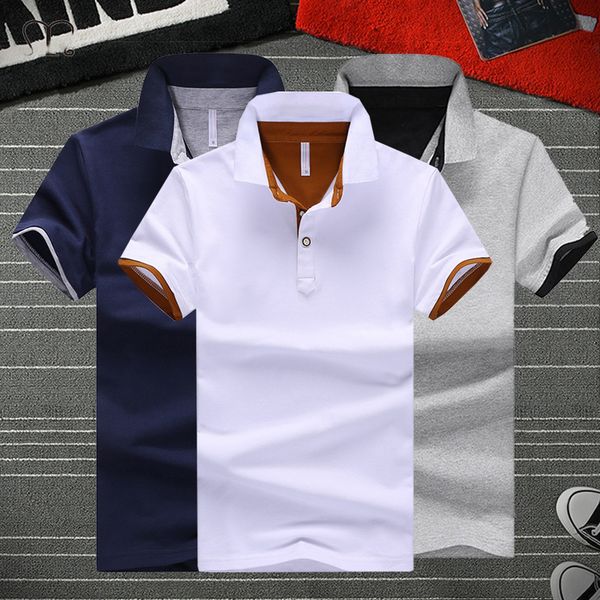 

men's polos brand men's shirts cotton short sleeve lined clothing knitwear summer stand collar can be customized 221122, White;black