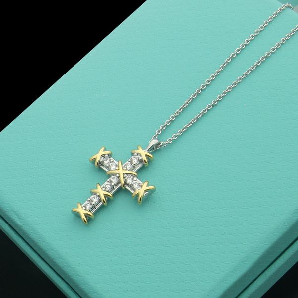 

womens cross diamonds necklaces designer jewelry necklace complete brand as wedding christmas gift, Silver