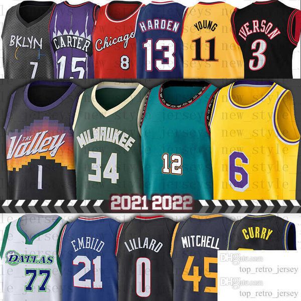 

devin memphi grizzlie 1 booker basketball jerseys giannis 34 antetokounmpo ja 12 morant joel lebron embiid damian curry 0 lillard 30 stephen, Black;red