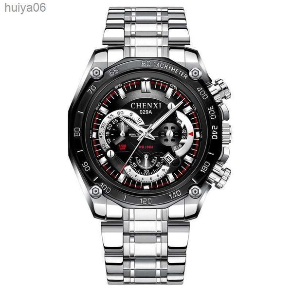 

2022 new brand men watches mens stainless steel waterproof analog quartz wristwatches male clock relogio masculino huiya06, Slivery;brown