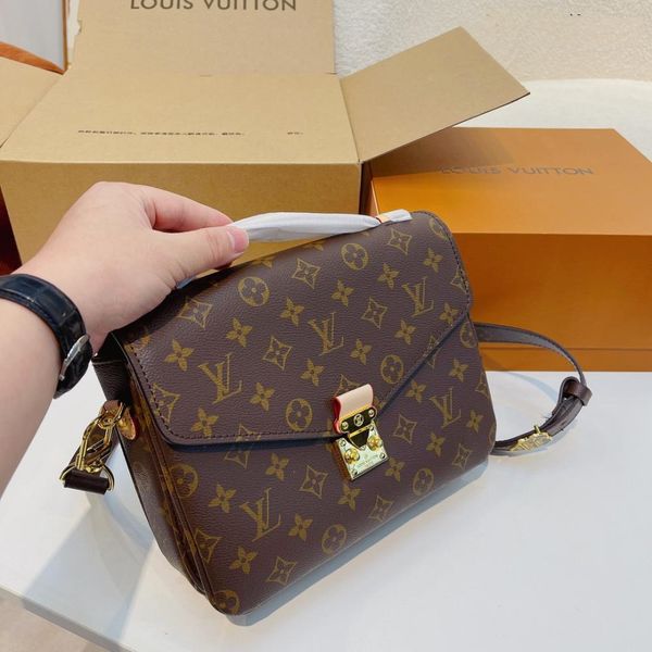 

2023 louis vuitton brand luxury brown presbyopia lv handbags designer leather shoulder handbag messenger louise gucci ysl female bag crossbo, Red;black