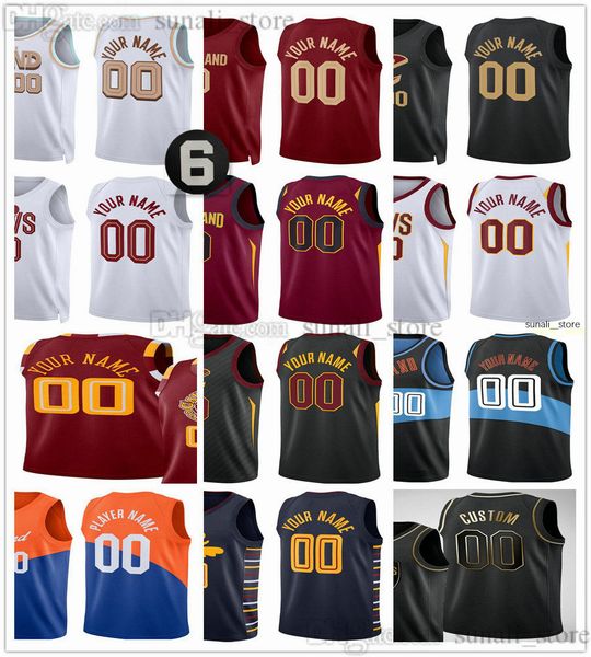 

2022-23 city white basketball donovan 45 mitchell jerseys kevin 0 love jarrett 31 allen caris 3 levert cedi osman evan mobley darius 10 garl, Black;red