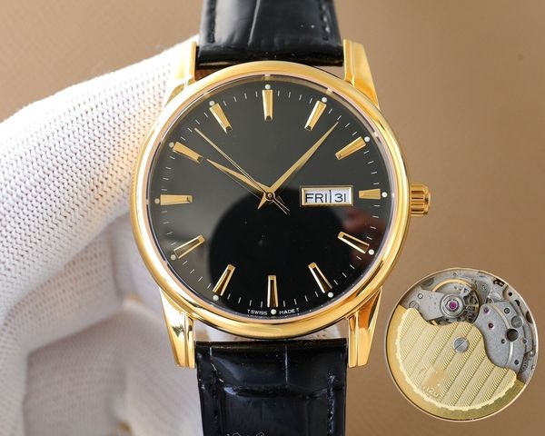 

mens designer classic charm watch diefei series of elegantbusiness men watch 316 fine steel case imported fully automatic mechanical calenda, Slivery;brown