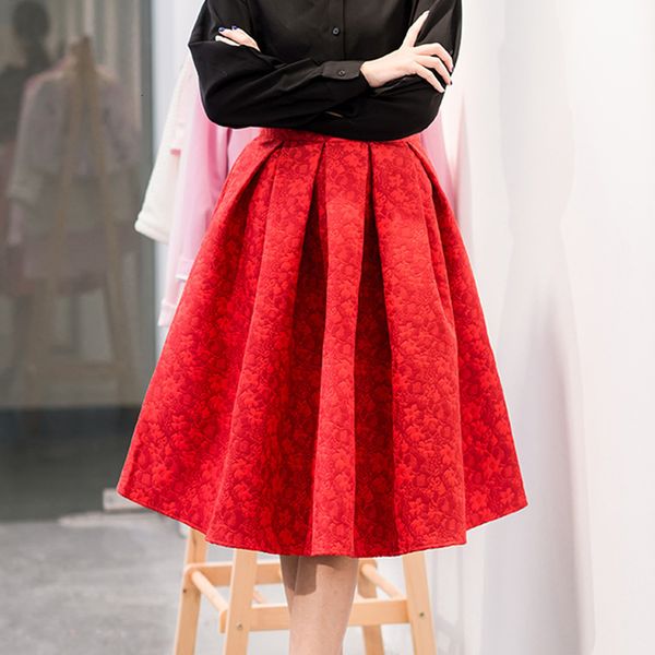 

skirts faldas summer style vintage skirt high waist work wear midi womens fashion jupe femme saias 221122, Black