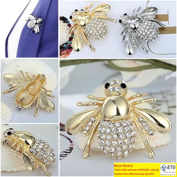 

high quailty cute little bee brooch rhinestone crystal animal lovely brooches pins for women fashion jewelry accessories, Gray