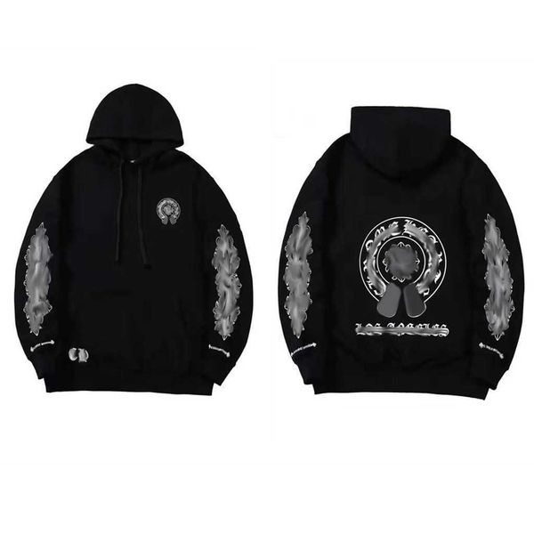 

designer hearts hoodie chromes mens hoody clothing womens heart hoodies hooded ch cross flower arm front printed horseshoe pocket zipper um, Black