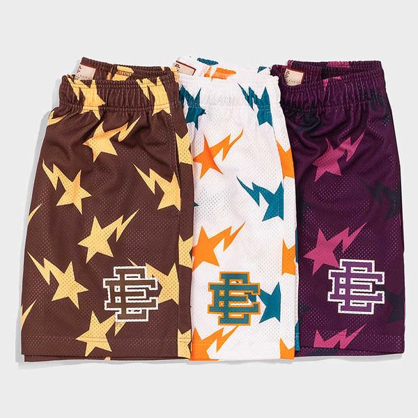 

fashion brand summer mens eric emanuel ee basic shorts casual mesh short newyork city skyline designers gym running fitness beach loose, White;black