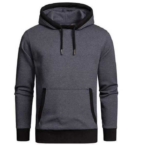 

fleece sweatshirt pullover spring autumn mens casual solid hoodies male korean fashion loose sports trendy hoody foo1, Black