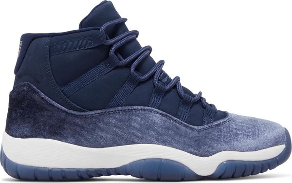 

basketball shoes authentic jumpman 11 wmns midnight navy velvet shoes 11s suede metallic silver white sports sneakers with original box