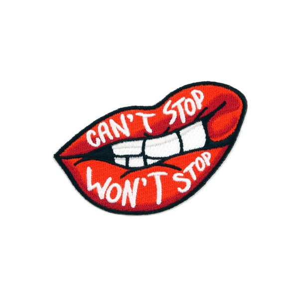 

lips patch sewing notions embroidery iron on for clothing shirts can't swon't sletters patches, Black