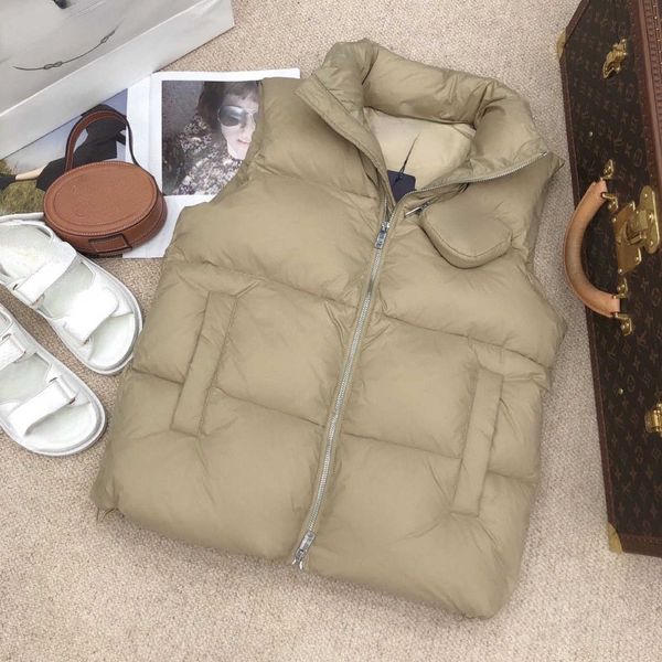 

brand women's down brand warm waistcoat in winter 22 autumn and winter collar down cotton vest women's fashion versatile coat ches, Black