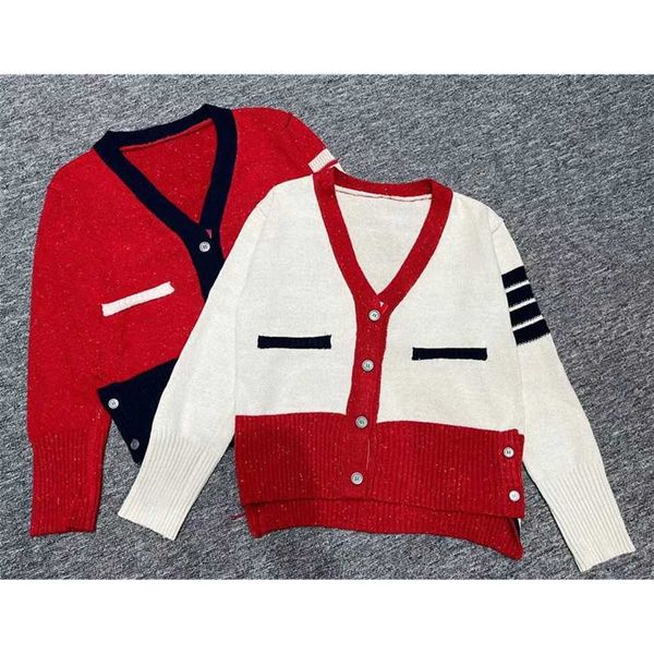 

autumn winter new bar pocket color dot knitted cardigan women, Black;brown