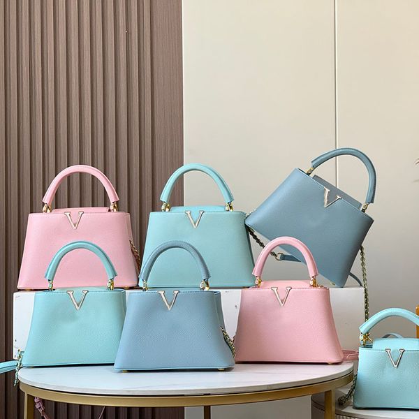 

chain totes bags women handbags shell hasp 21/27/31.5cm crossbody messenger bag shoulder bags coin purse granular cow genuine leather handle