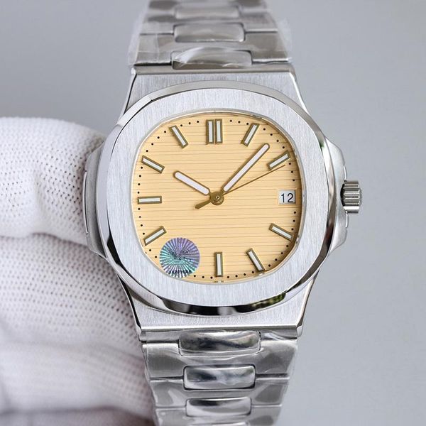 

fashion mens watches 40mm sports style automatic mechanical movement watch fine steel case strap exquisite appearance suitable for gift givi, Slivery;brown