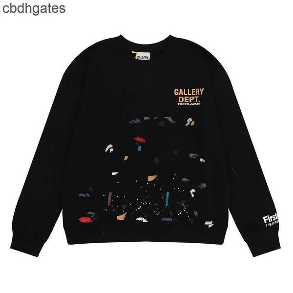 

gilded hoodies sweaters fashion brand gallerydepts letter angel skeleton 2023 hand bone printed round neck sweater 9ggk, Black