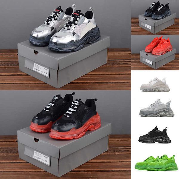 

oversized shoes designer shoes material fashion three-layer transparent soles new 3 m men and women to send dhl36-45, Black