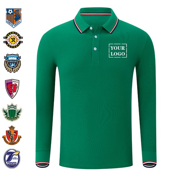

casual men's polos long sleeves soccer polo shirt personal group custom printed kashiwa reysol kawasaki frontale kyoto sanga matsumoto, White;black