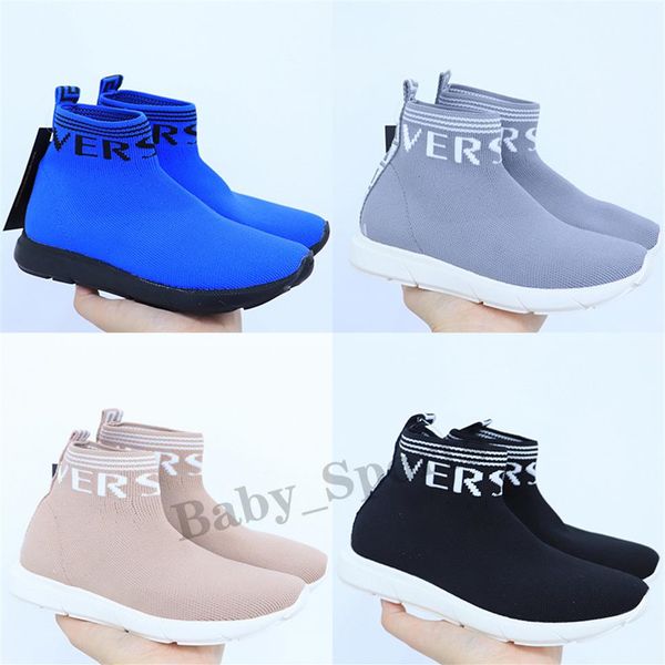 

boots princess fashion metal chain child kids shoes for girls autumn ankle black 2021 children's socks 3-12 year eur 26-35223q