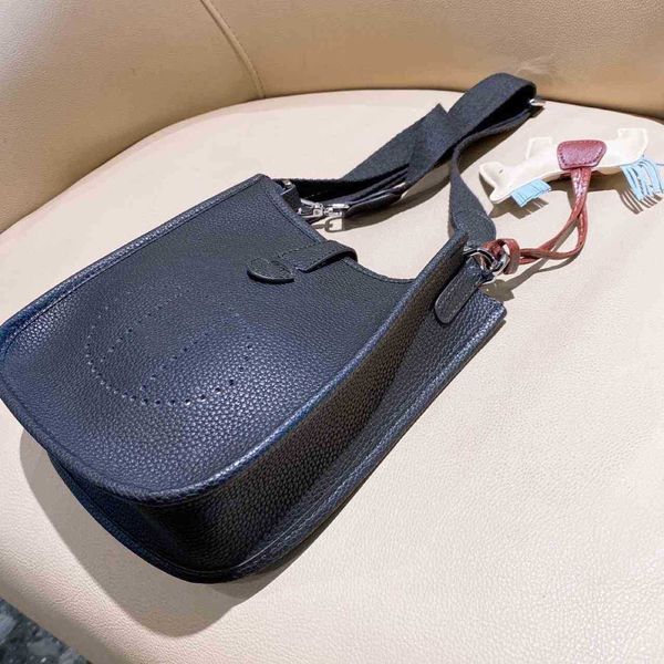 

clearance bucket sewing solid color blue bag soft handle open pocket magnetic buckle armpit