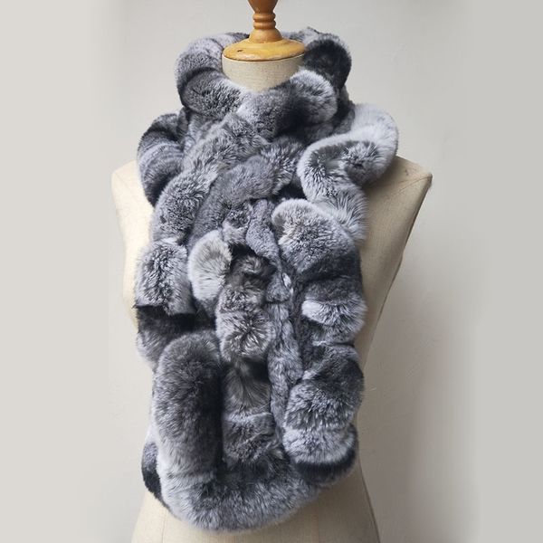 

scarves women real rex rabbit fur scarf thick warm winter long genuine fur scarves female yellow neck warmer 221123, Blue;gray