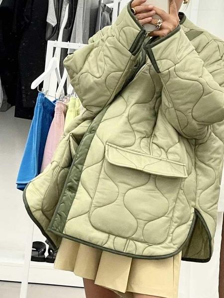 

women's jackets boho inspired army green quilted jacket women streetwear coat autumn winter long sleeve, Black;brown