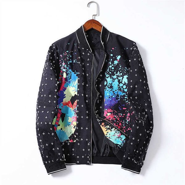 

fashion designer jackets hat sports casual men's hooded jacket with zipper classical casuals letter printing long sleeve windproof, Black;brown