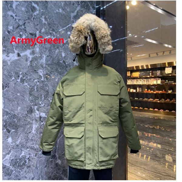 

designer down jacket winter jackets sports mens puffer jacket women parka white duck windproof parker long leather collar cap warm real wolf, Black