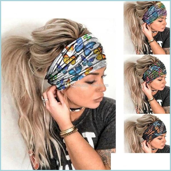 

headbands printed yoga headband wide sweatband hood hairband gym work out fitness cycling running travel headbands for women men dro dhcq7, Silver