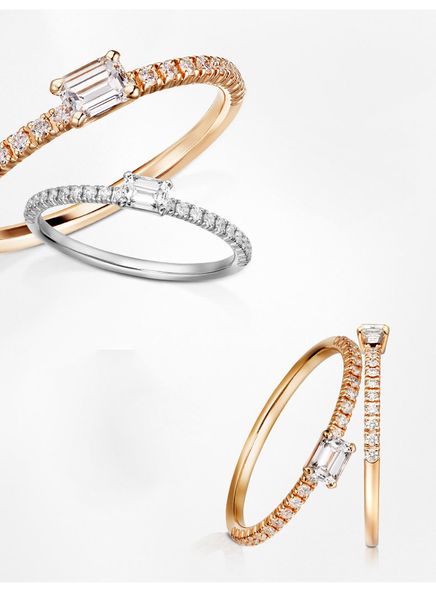 

ing designer jewlery women engagement wedding rings luxury moissanite ring rose gold silver titanium, Golden;silver