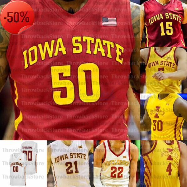 

custom iowa state cyclones basketball jerseys george conditt iv tyrese haliburton rasir bolton griffin jacobson, Black;red