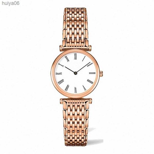 

25mm womens watch quartz rose gold stainless steel strap folding buckle sapphire crystal waterproof huiya06, Slivery;brown