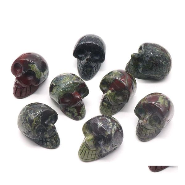 

loose gemstones 2m natural crystal stone carved human skl handcraft home decorative gemstone african bloodstone skls folk crafts dro dhzjm, Black