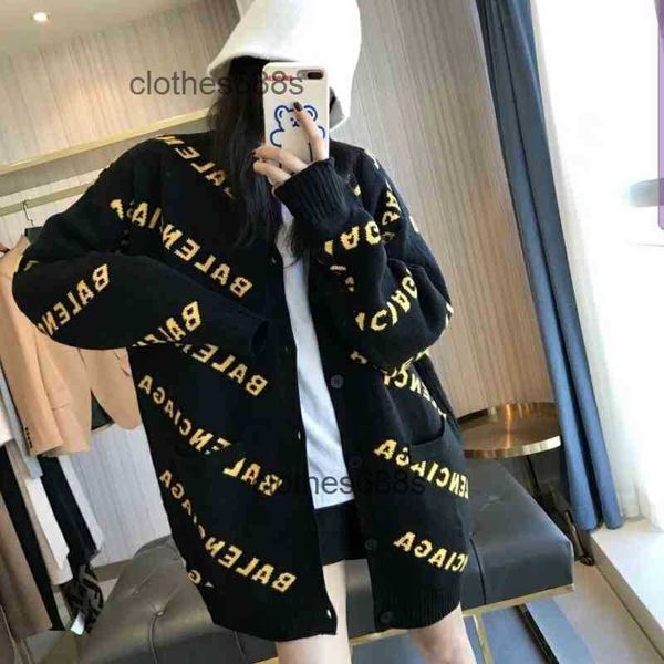

designer men's sweater balencigas hoodies women sweaters paris home's versatile new fashion letter jacquard cardigan sweater coat, White;black