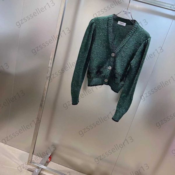 

cardigan womens sweater crystal ornament deep v knit sweaters three buttons open long sleeves printing knitwear comfortable classic joker wo, White;black