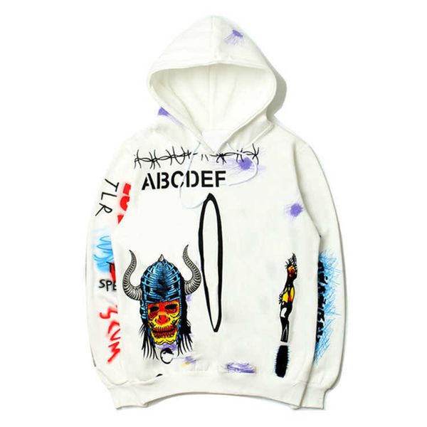 

famous mens hoodie graffiti men designer hoodies 19ss white men womens weatshirt size m-2xl, Black