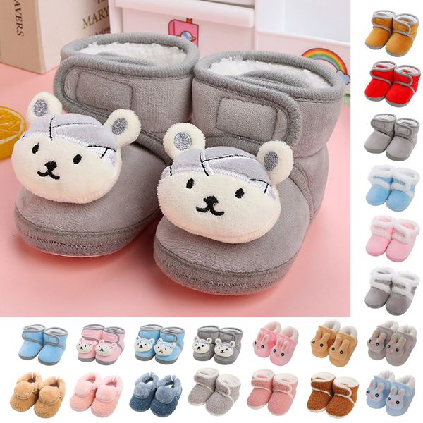 

first walkers girls princess winter boots soft soled infant toddler kids boy footwear shoes super warm born baby 221124