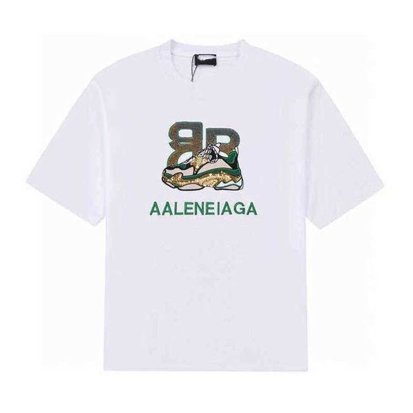 

correct version family bead embroidered sleeved t-shirt for men women, White;black