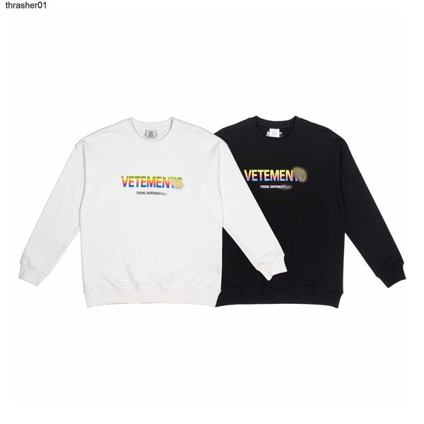 

men's hoodies sweatshirts designer vtm sweater with wittemen letters lovers loose long sleeves fashion hoodie, Black