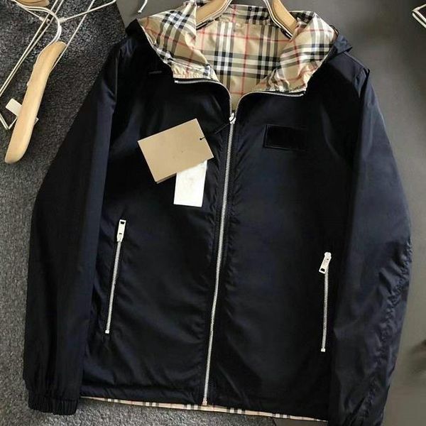 

men outerwear coats men's two-sided jacket pring autumn outwear windbreaker zipper clothes jackets coat outside can sport men's cl, Black;brown