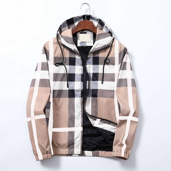

senior designer checked men's jacket loose and versatile spring winter new fashion personality men's outdoor windbreaker 2xl-3xl, Black;brown