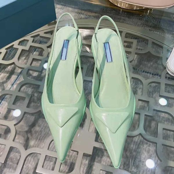 

fashion-designer stiletto sandals spring and summer new pointed multicolor high heels simple triangle sign of fashioncomfortable, Black