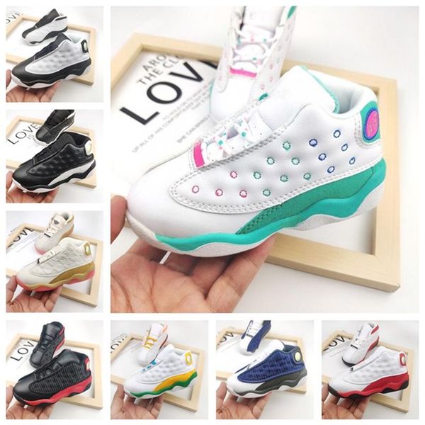 

infant cherry xiii 13s kids basketball shoes bred black-varsity red children trainers shoes snakesks flint grey chinese new year c325j