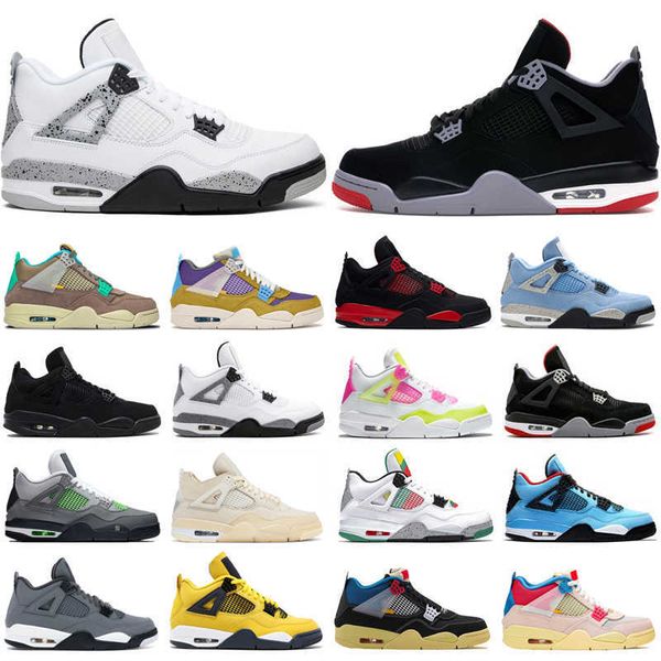 

jumpman 4 basketball shoes mens trainers sport sneakers red thunder university blue white oreo sail black cat lemon venom bred classic 4s