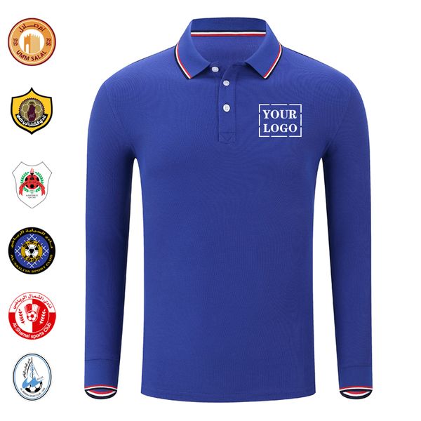 

casual men's polos long sleeves soccer polo shirt personal group custom printed wakra umm salal shamal sailiya rayyan qatar sc, White;black