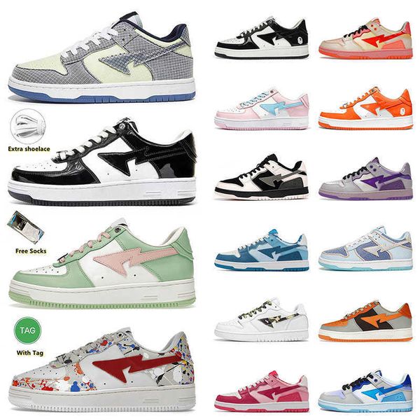 

original casual shoes bapestas beped for men women black white pastel green camo combo blue orange brown ivory bapesta trainers sneakers