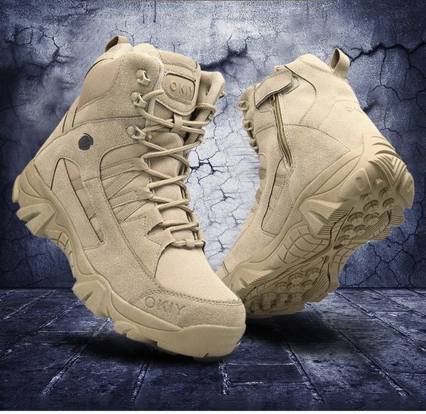 

boots military ankle men outdoor genuine leather tactical combat man army hunting work for shoes casual bot 221123, Black
