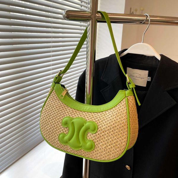 

summer woven small bag women 2022 new versatile high grade shoulder fashionable western axillary straw