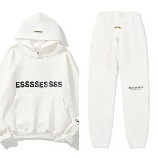 

luxury men's fashion tracksuits sweatshirts letter esss hoodies men women sportswear pants suit hooded sweater casual pullover couple, Gray