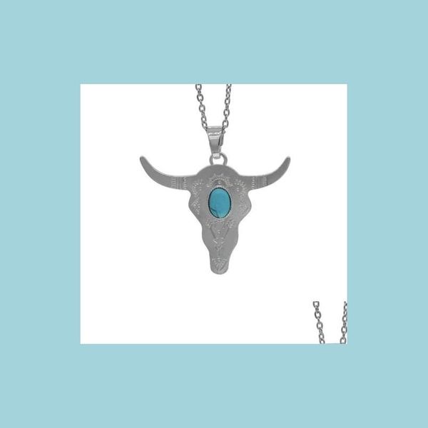 

pendant necklaces fashion buffalo head bead sier color bl cattle charm longhorn resin horn pendant for jewelry carnelian y75 dhgarden dhoqs, Silver