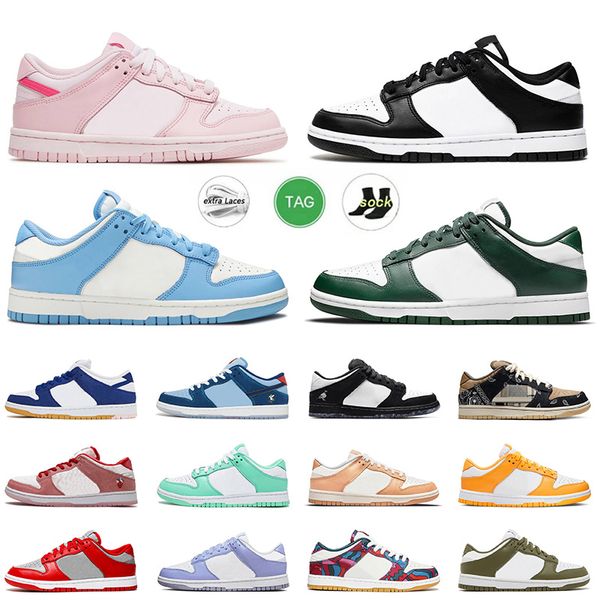 

2023 fashion mens panda basketball shoes dunks lows triple pink varsity green black white chunky travis coast medium olive women flat